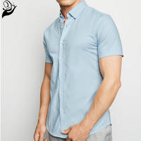 Pale Blue Short Sleeve Muscle Fit