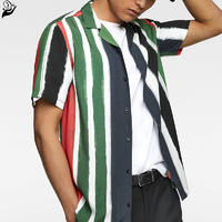 Multi-colour striped print shirt